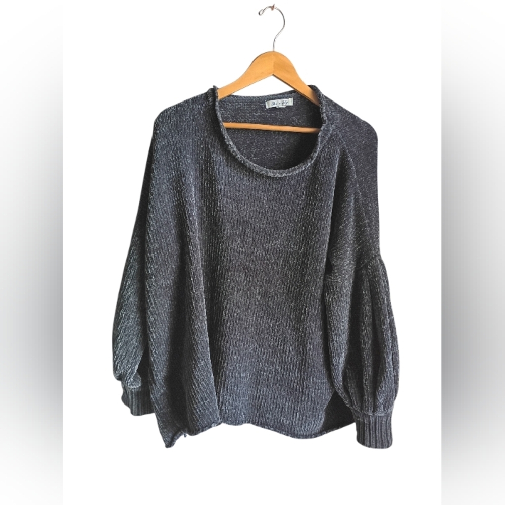 She And Sky Navy Blue Sweater Size Large